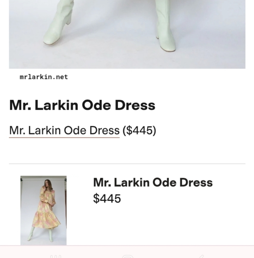 Mr. Larkin Pastel Ethereal Fairy Coquette Metallic Ode Sz S Midi Dress - Picture 8 of 15